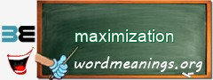 WordMeaning blackboard for maximization